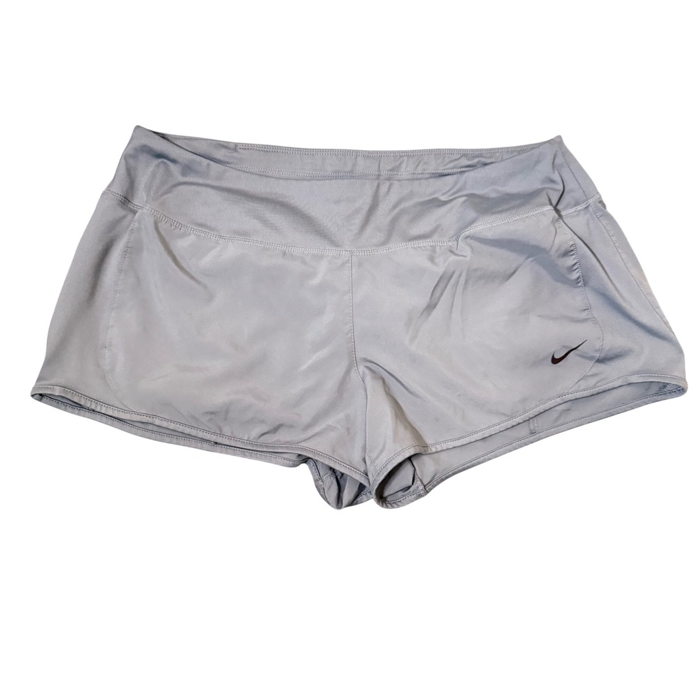 Nike Dri-FIT Women Gray Running Shorts Athletic Workout Gym Training Large